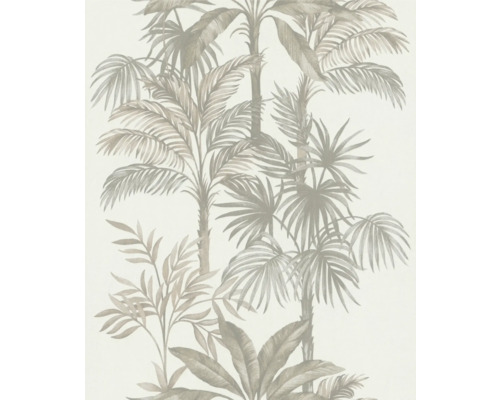Vliestapete 82454 Leyla Jungle beige weiß Tapete mit Palmenmuster