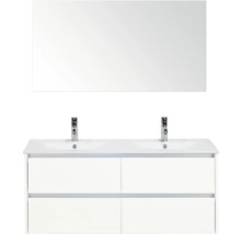 Meuble-lavabo double avec meuble bas et miroir pour la salle de bain