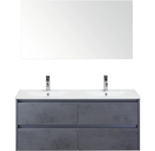 Meuble-lavabo avec miroir, vasque à poser et robinetterie pour la salle de bain