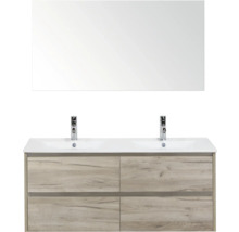 Ensemble de meubles de salle de bains avec meuble sous-vasque, vasque à poser et miroir