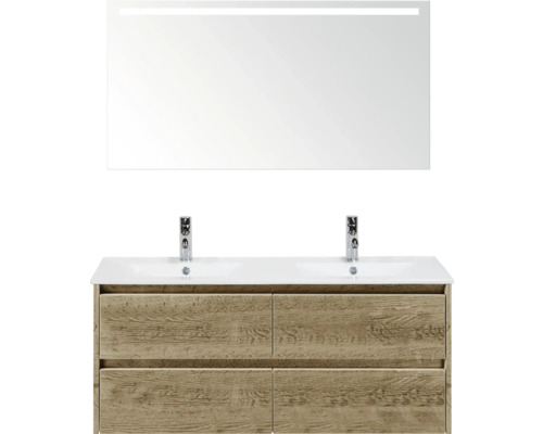 Ensemble de meubles de salle de bains avec meuble sous-lavabo, lavabo et miroir