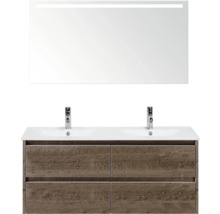 Meuble-lavabo avec miroir et deux vasques