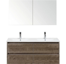 Ensemble de meubles de salle de bains avec double vasque, meuble sous-vasque et armoire de toilette