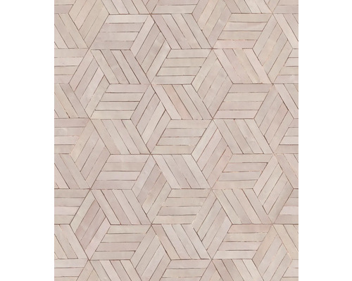 Vliestapete 89002 Leyla Geometrisch Stein-Optik rosa Fliesenmuster mit geometrischen Formen für Wand und Boden