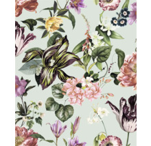 Papier peint à fleurs avec différents motifs floraux