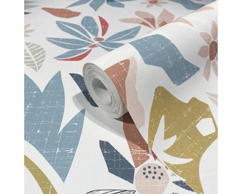 Rouleau de papier peint avec motif floral abstrait