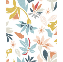 Motif floral avec diverses fleurs et feuilles