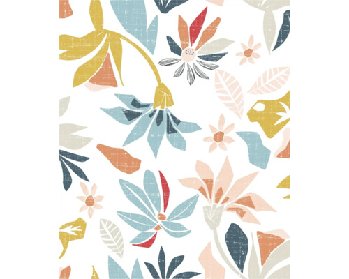 Motif floral avec diverses fleurs et feuilles