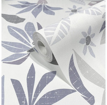 Rouleau de papier peint avec motif de fleurs et de feuilles