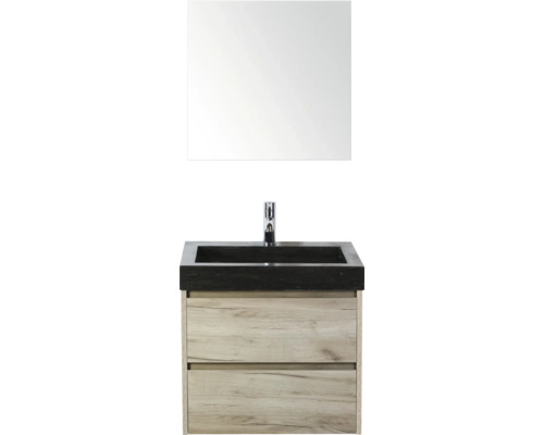 Waschtischkombination mit Spiegel, Waschbecken und Unterschrank