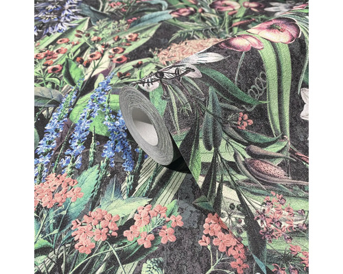 Rouleau de papier peint floral avec motifs d''oiseaux