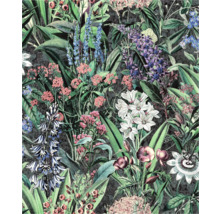 Motif floral détaillé avec diverses fleurs et feuilles