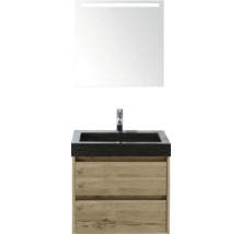 Waschtisch mit Waschbecken, Armatur und Spiegel