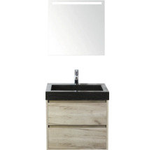 Waschtischkombination mit Spiegel und zwei Schubladen