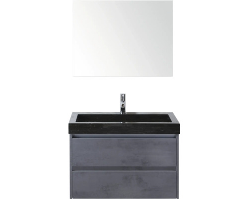 Waschtisch mit Spiegel und zwei Schubladen für das Badezimmer