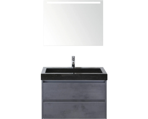 Waschtischkombination mit Spiegel und zwei Schubladen