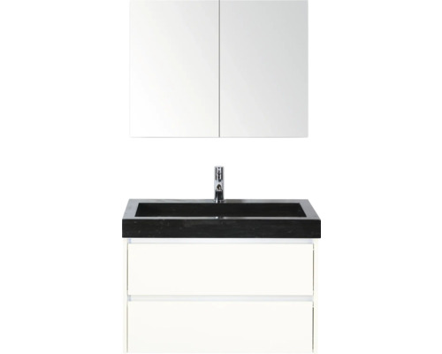 Combinaison de lavabo avec lavabo, robinet et armoire de toilette pour la salle de bain