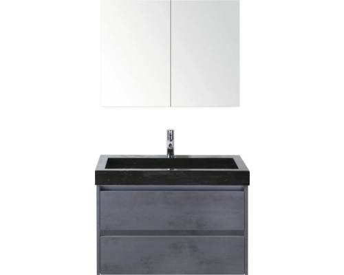 Waschtisch mit Unterschrank und Spiegelschrank für das Badezimmer