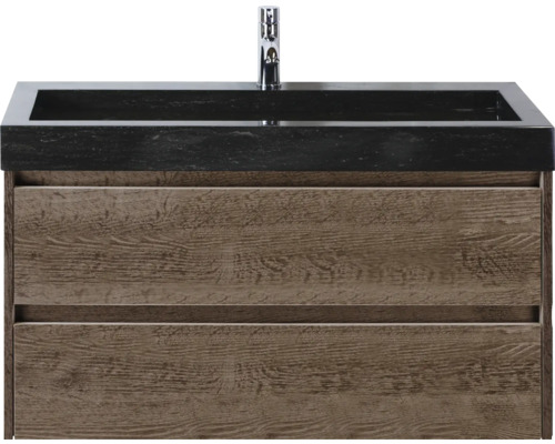 Meuble sous-lavabo avec deux tiroirs et lavabo