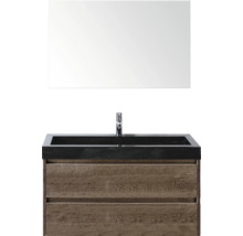 Ensemble de meuble-lavabo avec miroir, lavabo, robinet et meuble bas