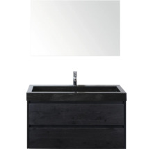 Waschtischkombination mit Spiegel und zwei Schubladen