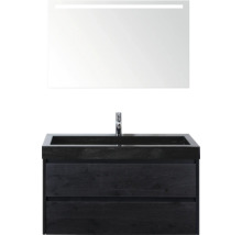 Ensemble de meuble-lavabo avec miroir et deux tiroirs