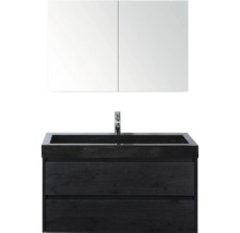 Meuble-lavabo combiné avec armoire de toilette pour salle de bains