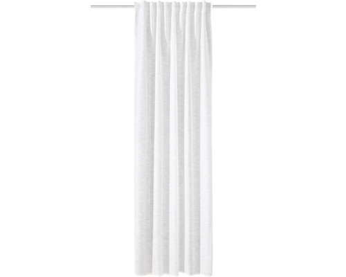 Rideau avec galon fronceur Elfi blanc laine 135x245 cm Rideau blanc sur tringle à rideaux