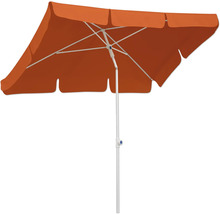 Quadratischer Sonnenschirm mit weißem Gestell