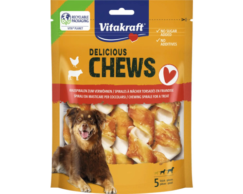 Vitakraft Delicious Chews pour chiens, sans sucre ajouté et sans additifs