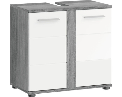 Meuble sous lavabo Blake lxhxp 57x60x34 cm couleur de façade blanc haute brillance Meuble sous lavabo Blake lxhxp 57x60x34 cm couleur de façade blanc haute brillance
