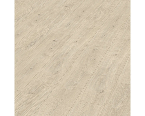 Stratifié Nature Sense Berdal chêne clair plancher maison de campagne 1292 x 193 x 7 mm Gros plan d''un sol stratifié clair