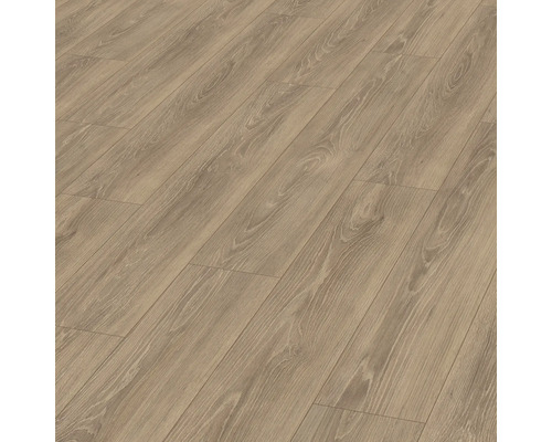 Stratifié Nature Sense Newport chêne marron plancher maison de campagne 1292 x 193 x 8 mm Gros plan d''un sol stratifié imitation bois