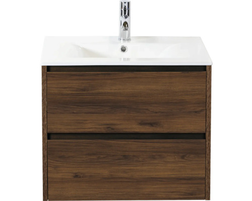 Meuble sous-lavabo avec deux tiroirs et lavabo à poser