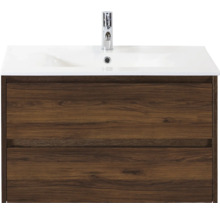 Meuble sous-lavabo avec deux tiroirs, lavabo et robinetterie