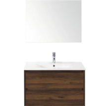 Ensemble de meuble-lavabo avec miroir, meuble-lavabo et meuble bas avec tiroirs