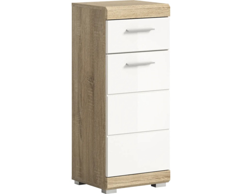 Armoire Xonox.home Lambada lxhxp 37x88x31 cm couleur de façade blanc haute brillance Commode avec quatre tiroirs
