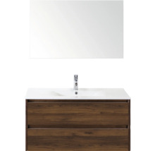 Meuble-lavabo avec miroir et structure en bois