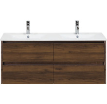 Meuble sous-lavabo avec quatre tiroirs et deux robinets