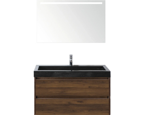 Ensemble de meuble-lavabo avec miroir et meuble bas