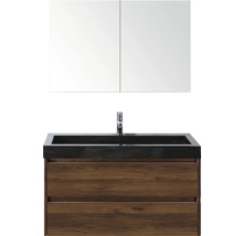 Ensemble de meuble-lavabo avec lavabo, meuble sous-lavabo et armoire de toilette