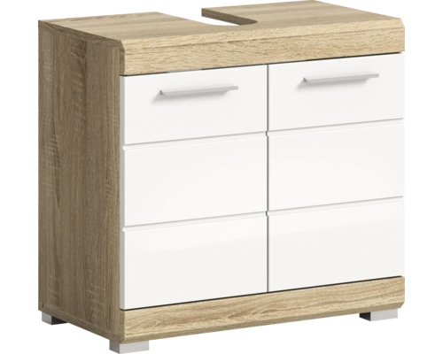 Meuble sous lavabo Lambada lxhxp 60x56x34 cm couleur de façade blanc haute brillance Meuble sous lavabo Lambada lxhxp 60x56x34 cm couleur de façade blanc haute brillance