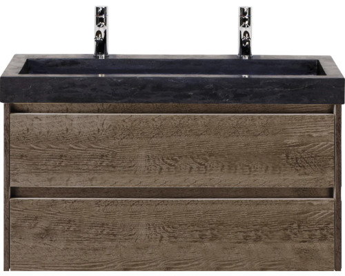 Meuble sous-lavabo avec deux tiroirs et lavabo à poser