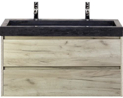 Meuble sous-lavabo avec deux tiroirs et lavabo