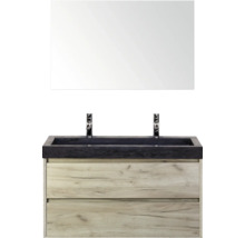 Ensemble de meuble-lavabo avec miroir, lavabo, robinetterie et meuble sous-lavabo