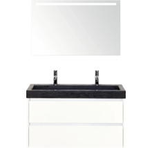 Combinaison de lavabo avec meuble sous-vasque, lavabo et miroir