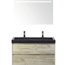 Ensemble de meuble-lavabo avec meuble bas, vasque et miroir