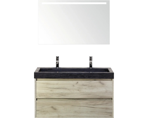 Ensemble de meuble-lavabo avec meuble bas, vasque et miroir