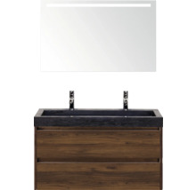 Meuble sous-lavabo avec miroir et armoire en bois