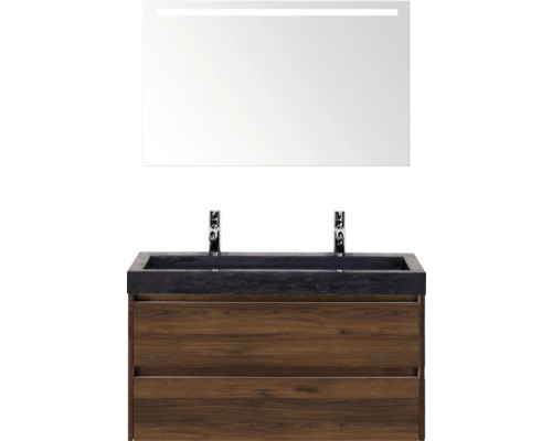 Meuble sous-lavabo avec miroir et armoire en bois